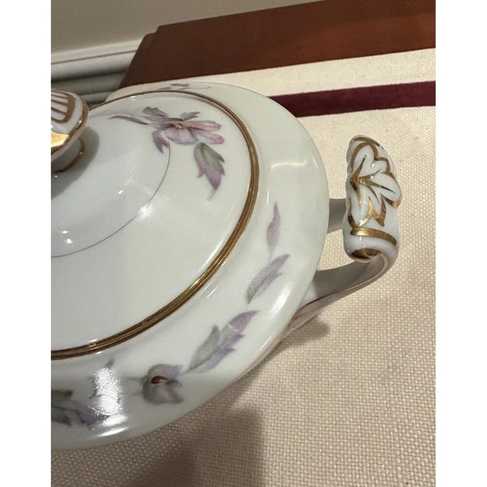 Vintage Creamer and Sugar Set in the Garland Pattern by Empress China of Japan,